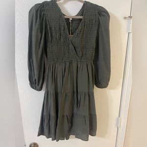 Blu Pepper Olive Green Dress NWT
